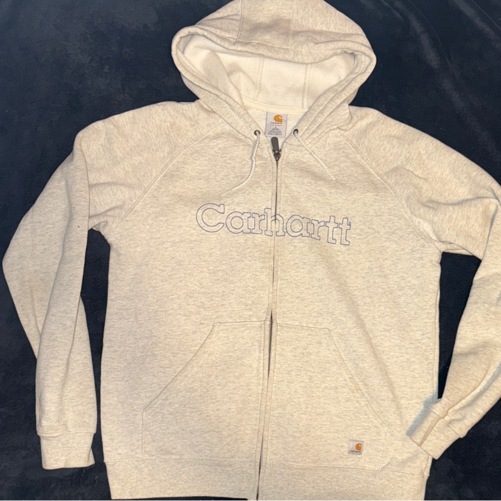 Carhartt Light Gray Full-Zip Hoodie